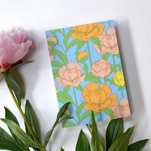 Bold peony floral greeting card