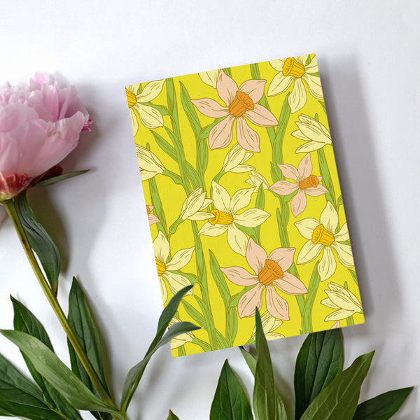 Daffodil patterned greeting card