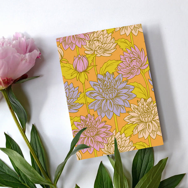 Dahlia floral greeting card