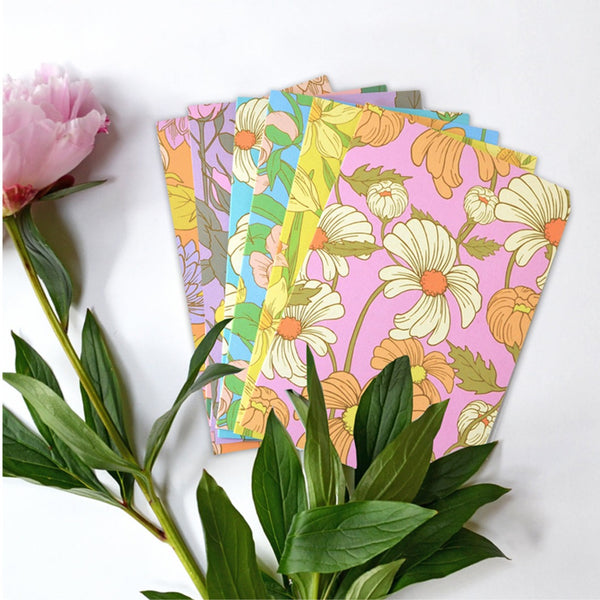 Six floral greeting cards