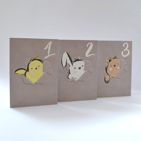 Birthday cards for  one, two and three year olds