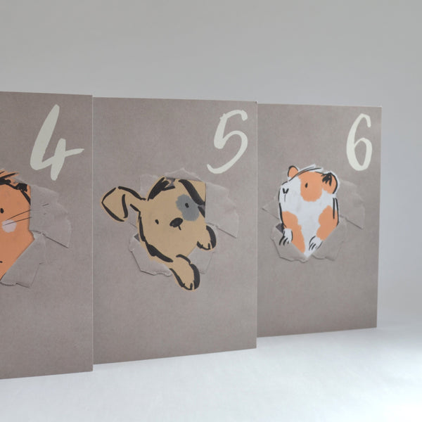 Cute dog character birthday card for 5 year old