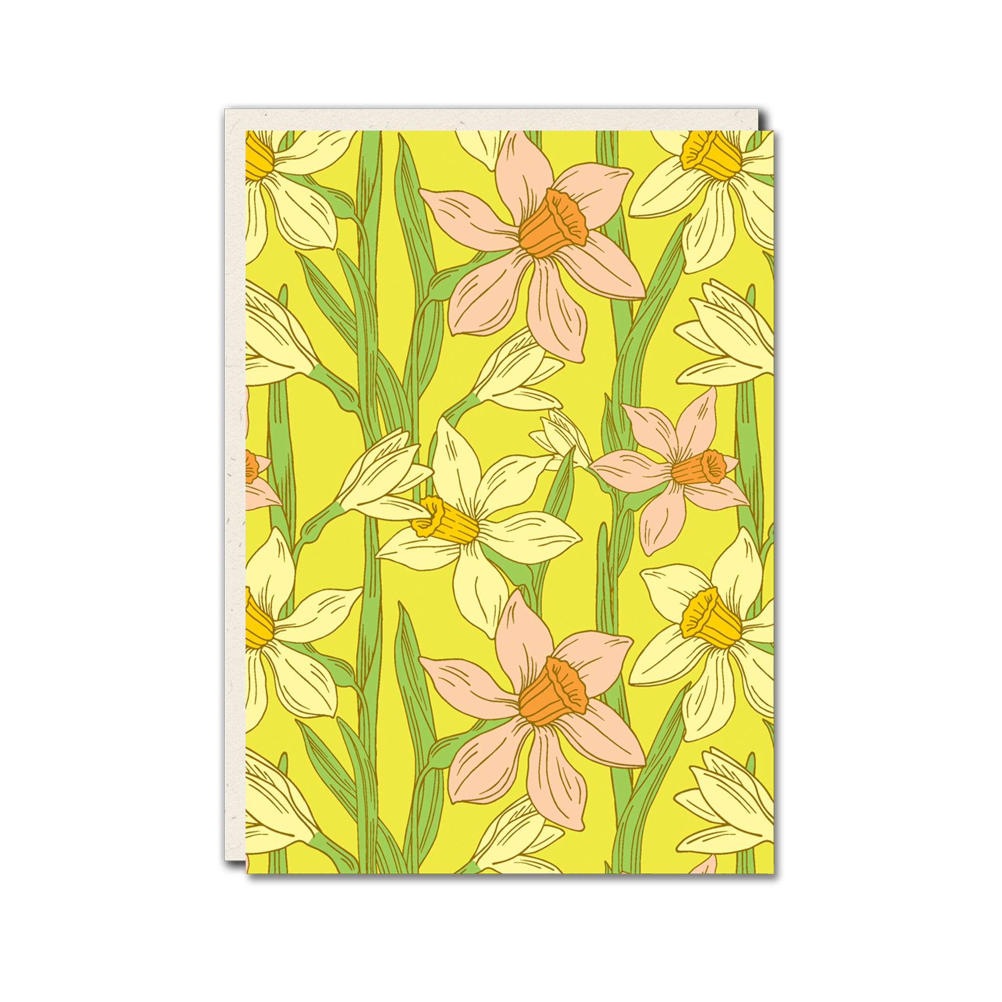 Daffodil patterned greeting card
