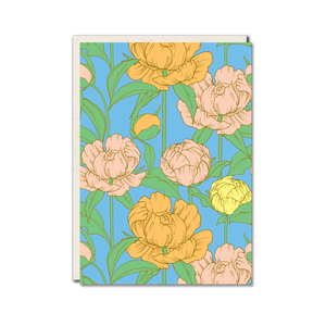 Peony floral patterned card