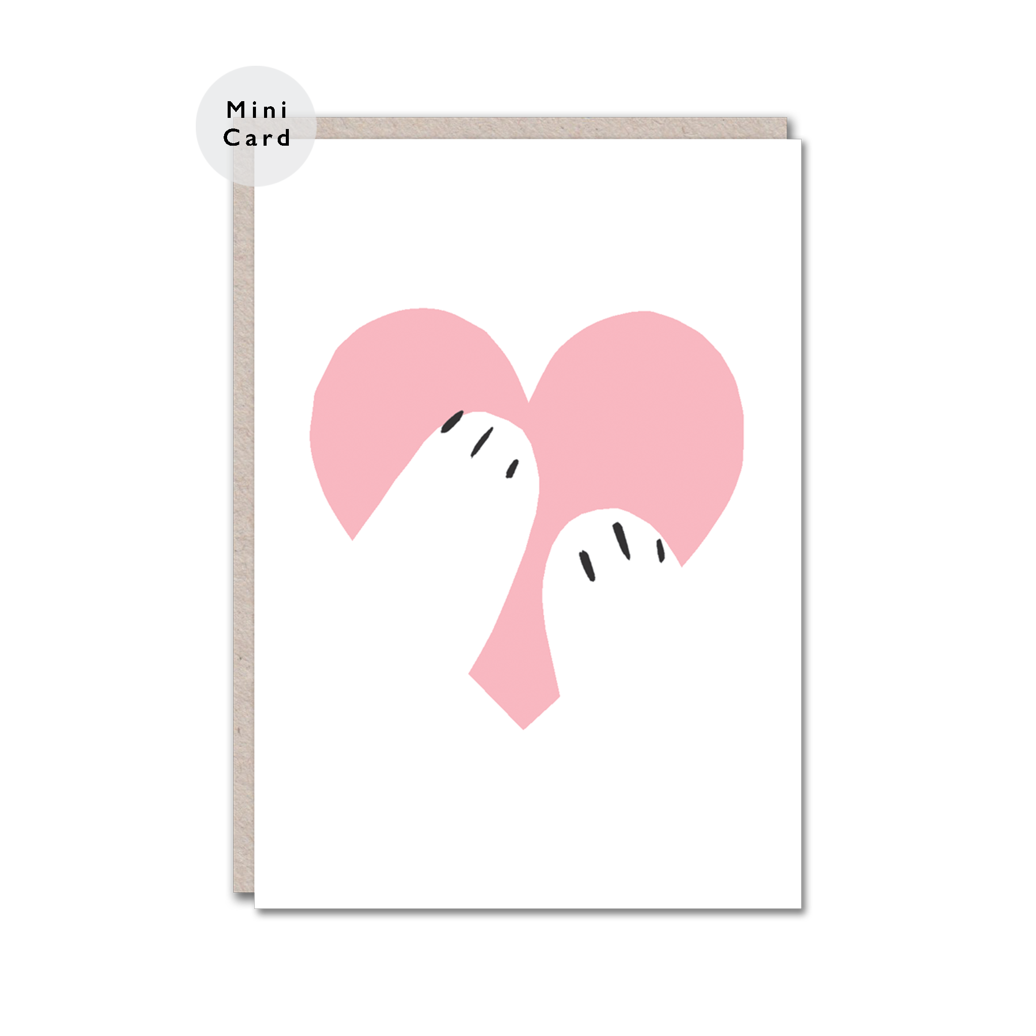 pink heart hug mini card