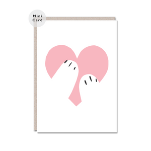 pink heart hug mini card