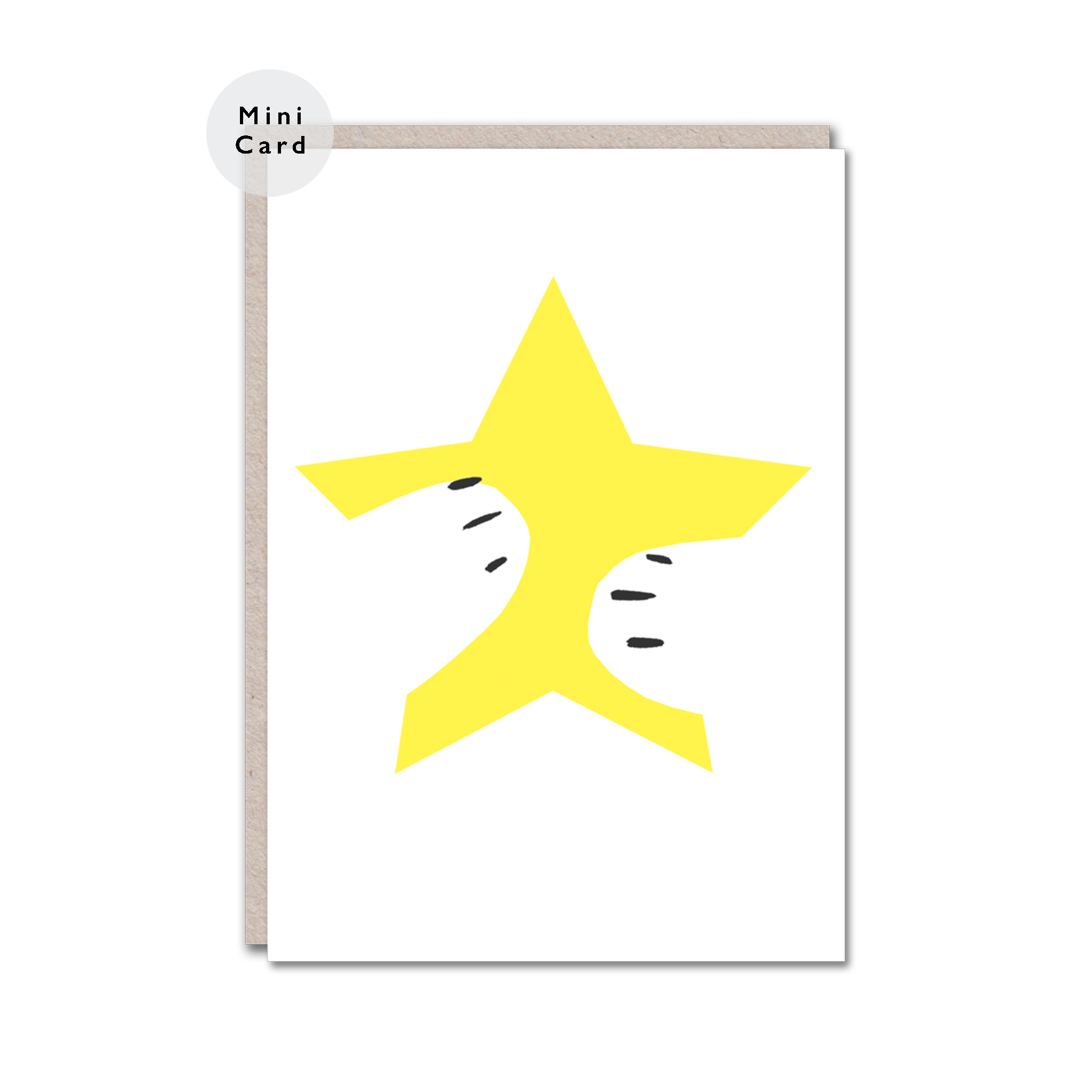 yellow star hug mini card