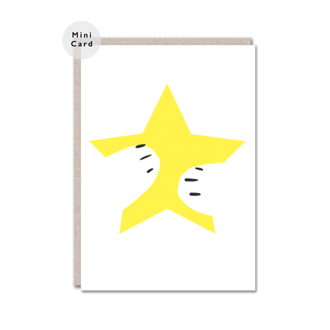yellow star hug mini card