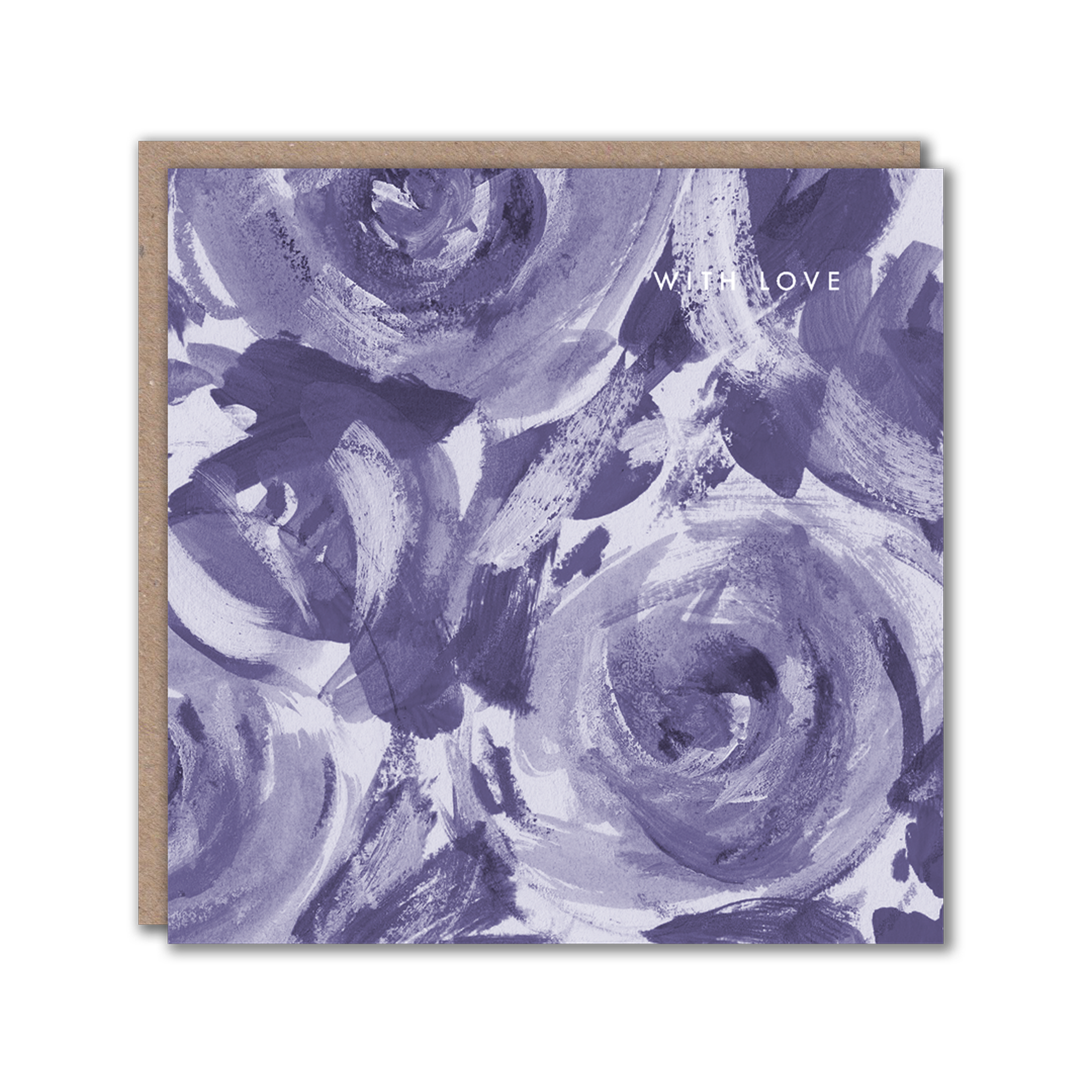 blue floral with love greeting card