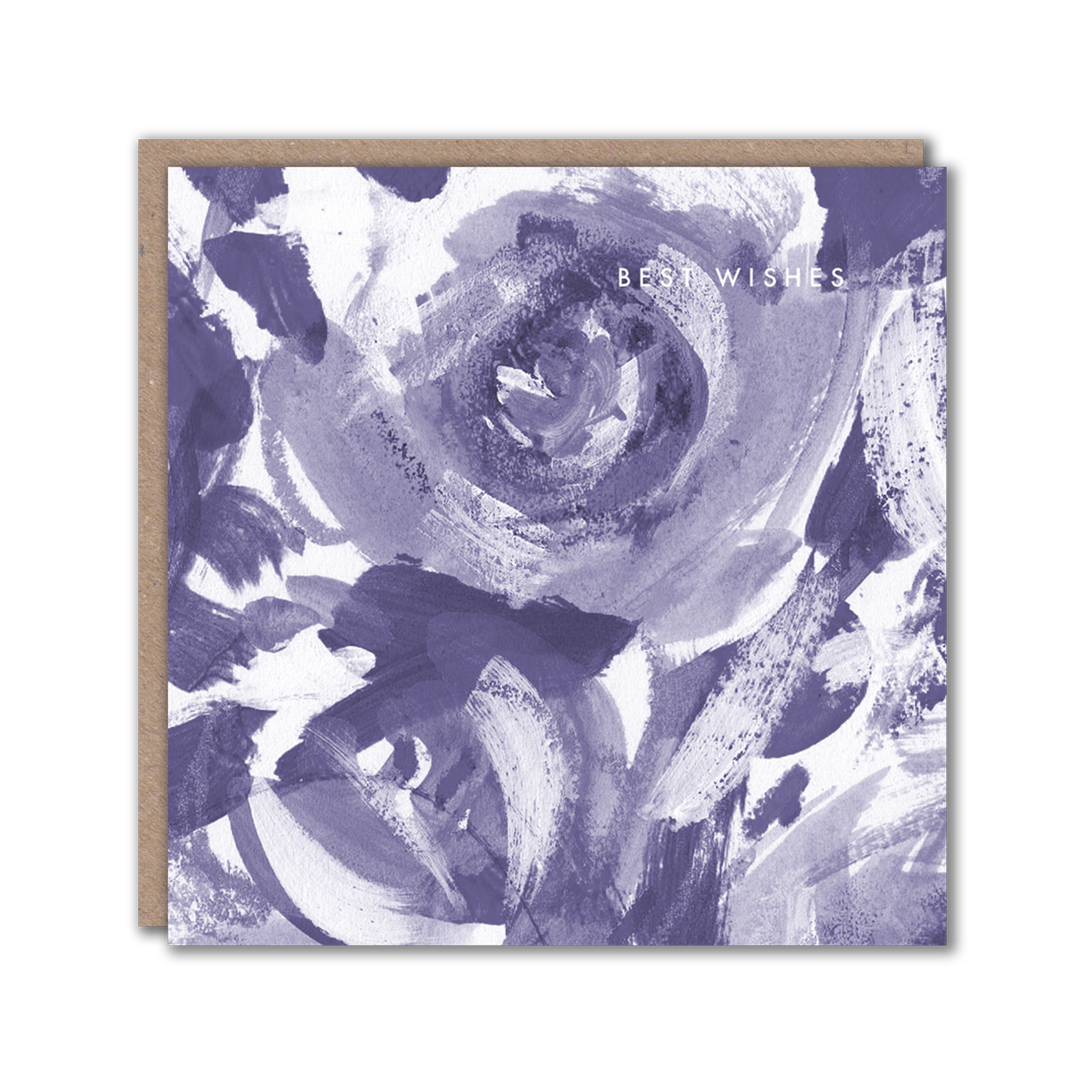 Blue Floral Best Wishes Greeting Card