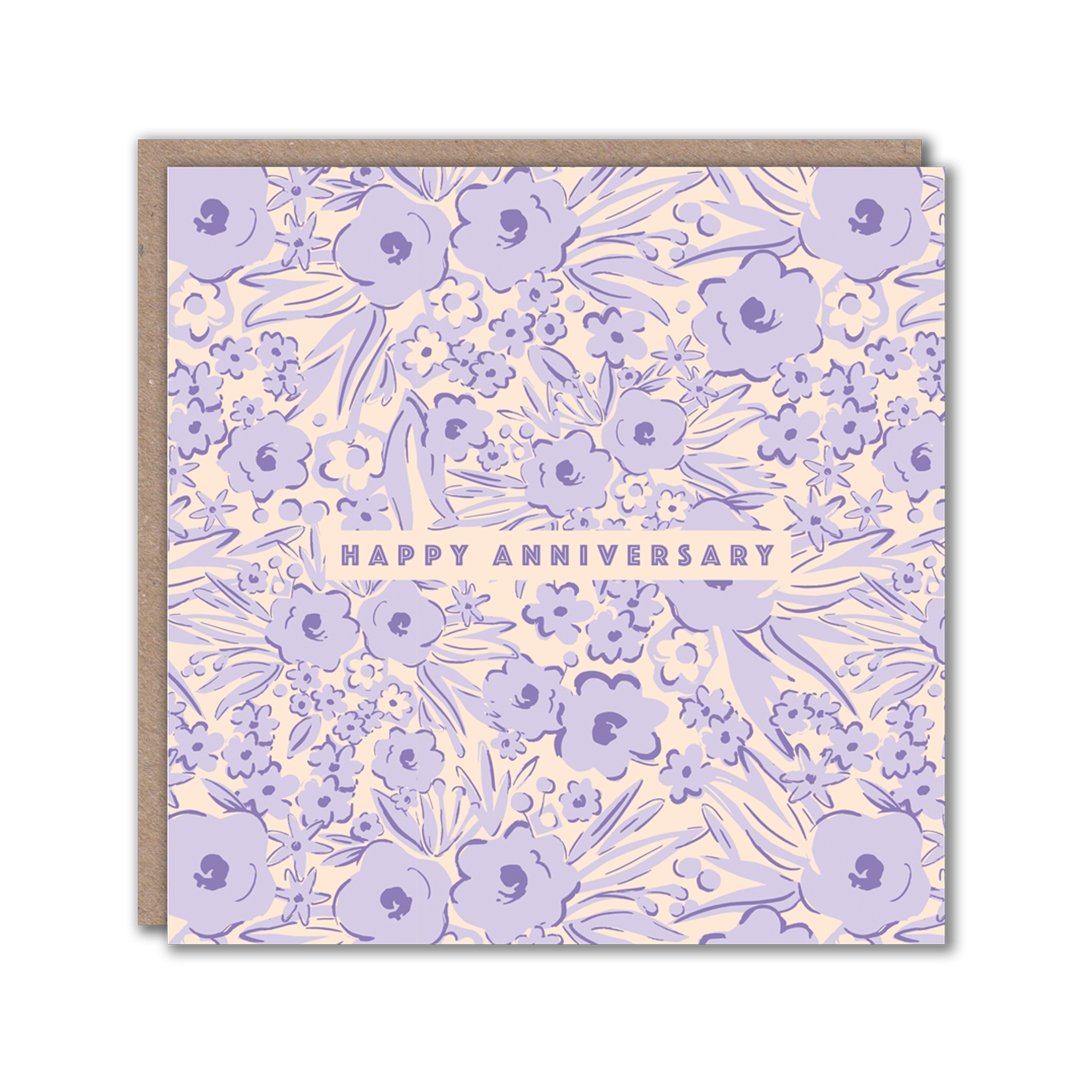 Lilac floral anniversary card