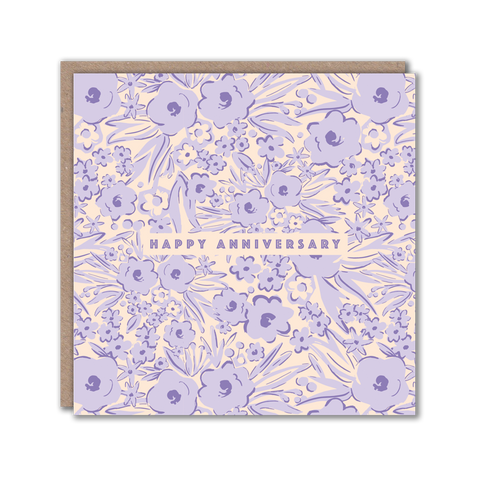 Lilac floral anniversary card