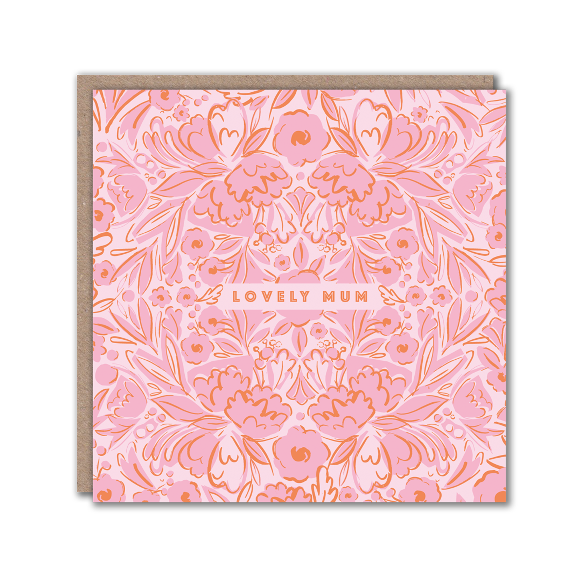 pink patterned lovely mum card