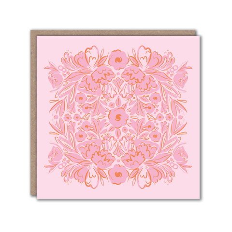 pink patterned card