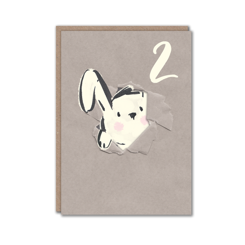 Bunny, Second Birthday Greeting Card