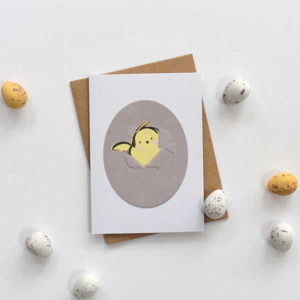 easter chick greeting card