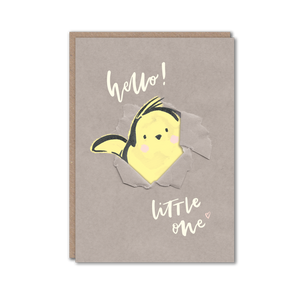 New baby greeting card with cute chick