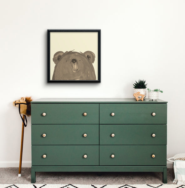 bear wall print in a children's bedroom