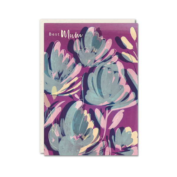 Best Mum floral Greeting Card